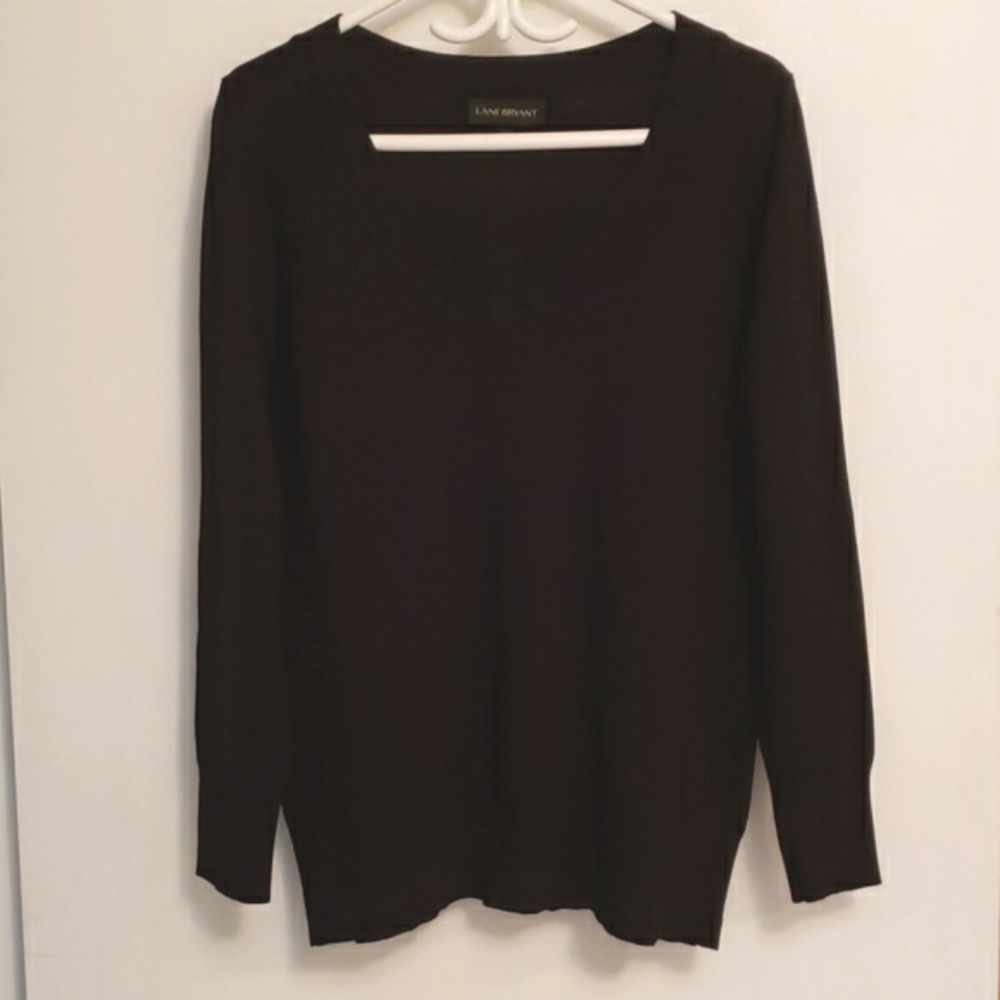 Lane Bryant black V neck Sweater 18/20 EUC